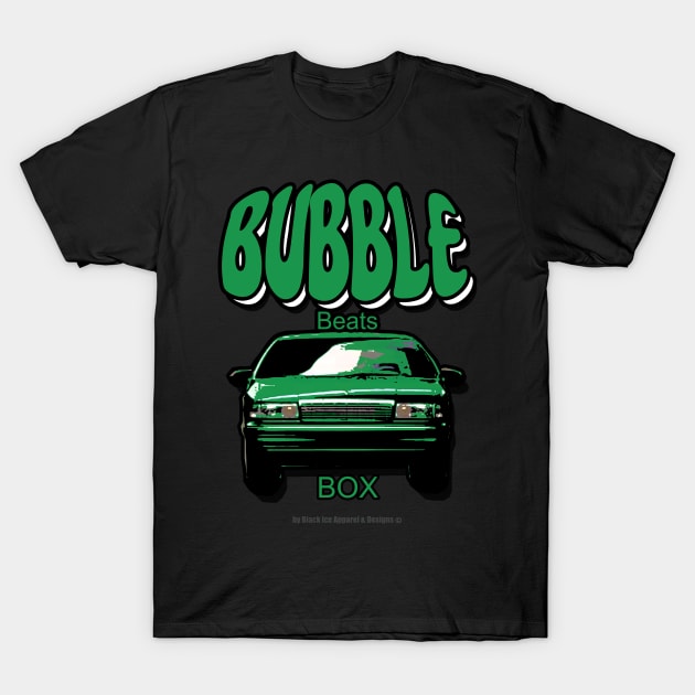 Caprice Bubble Beats Box Green T-Shirt by Black Ice Design